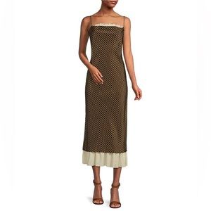 Antonio Melani x Courtney Grow Bond Gingham Ruffle Trim Square Neck Midi Dress